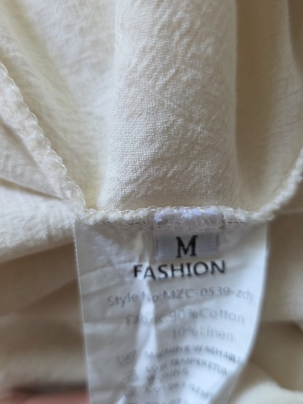 Lightweight Cream Linen Overall Romper - Picture 4 of 4
